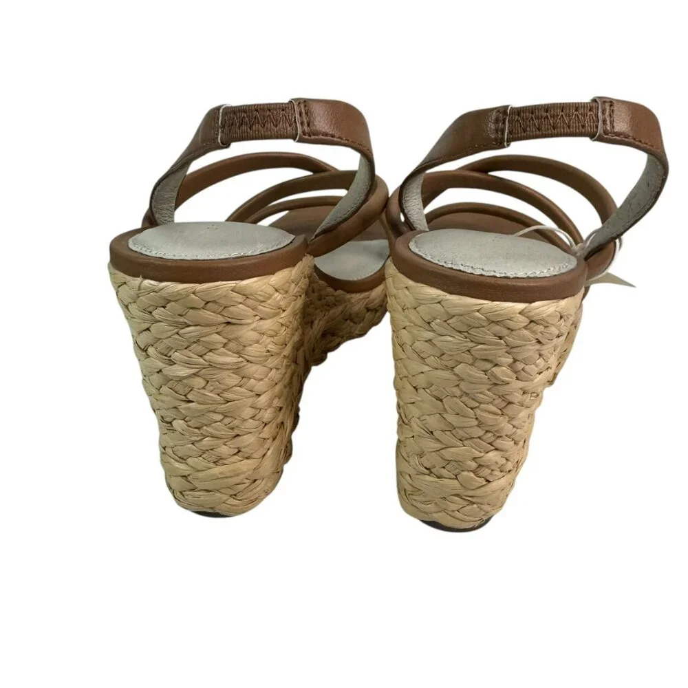 Sanctuary Tan Leather Strappy Wedge Sandals Size 8.5M | NWT $129 | Wedge Heels